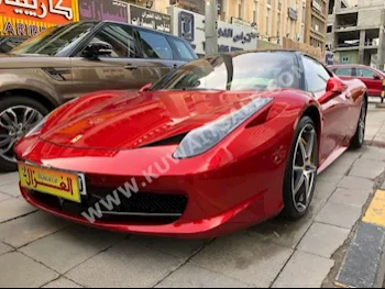 فيراري  أيطاليا  458  2014  14,000  كوبيه \ سبورت  اف - 1  8  جلد  دفع خلفي  أحمر  بنزين