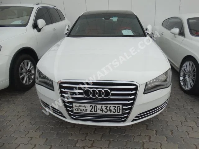 Audi  A8  2013  100,000  Sedan  Automatic  8  Leather  RWD  White  Gasoline