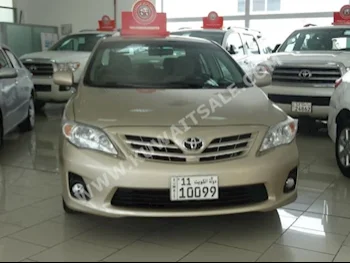 تويوتا  اكس ال اي  كورولا  2013  91,000  سيدان  اتوماتك  4  مخمل  دفع أمامي  ذهبي  بنزين