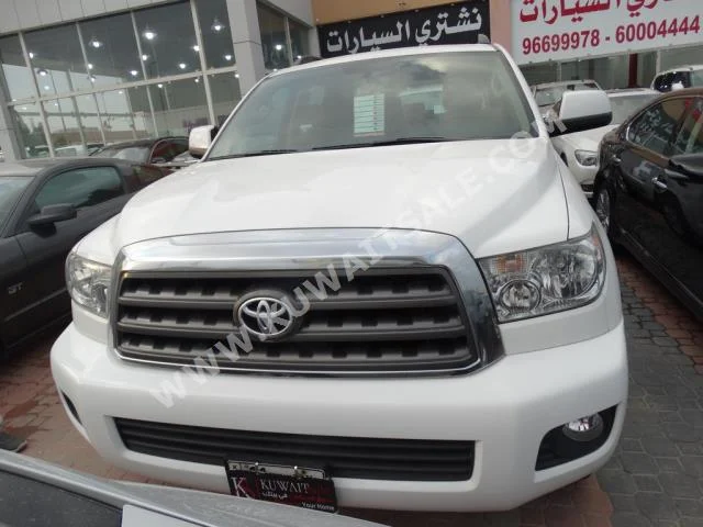 تويوتا  سكويا  2013  80,000  اس يو في  اتوماتك  8  مخمل  دفع رباعي  أبيض  بنزين
